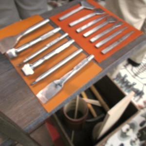Hermès tools for working leather