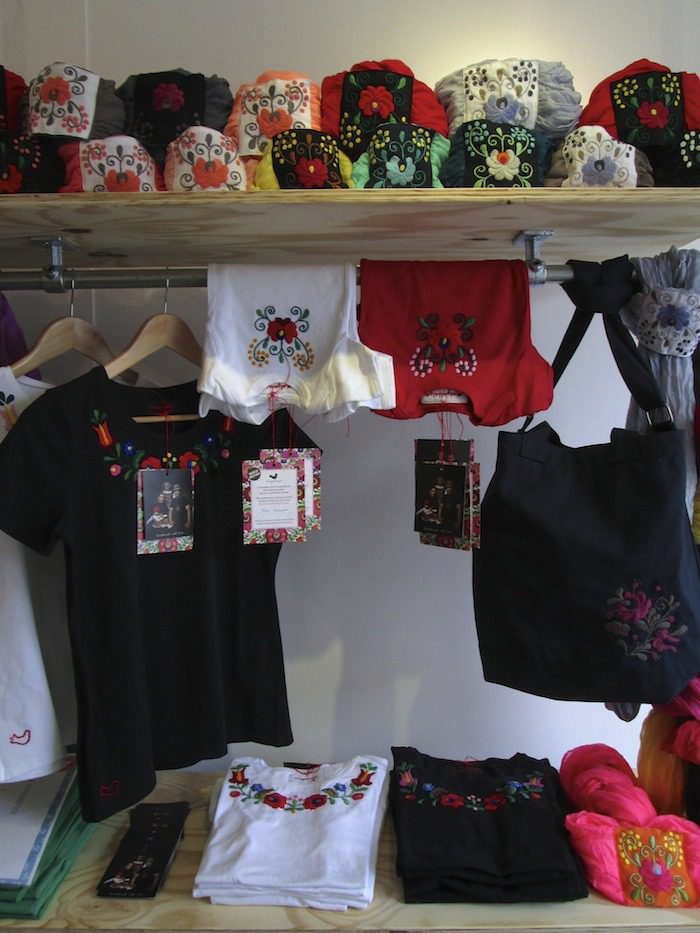 Hungarian pop-up shop scarves and tops