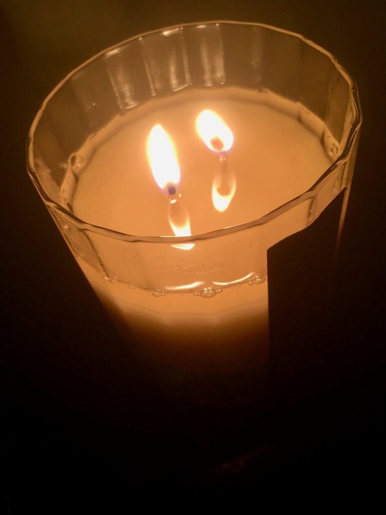 lit candle