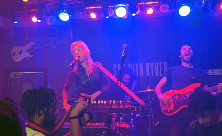Eva Blanche and the French Invaders onstage in London November 2022