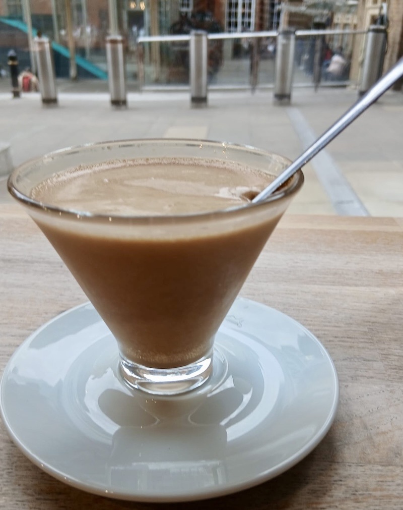 Taste of Eataly coffee in a conical glass